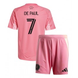 Inter Miami Rodrigo De Paul #7 Thuis tenue Kids 2025-26 Korte Mouw (+ Korte broeken)